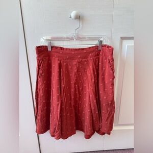 Torrid Red A-Line Skirt with Floral Pattern